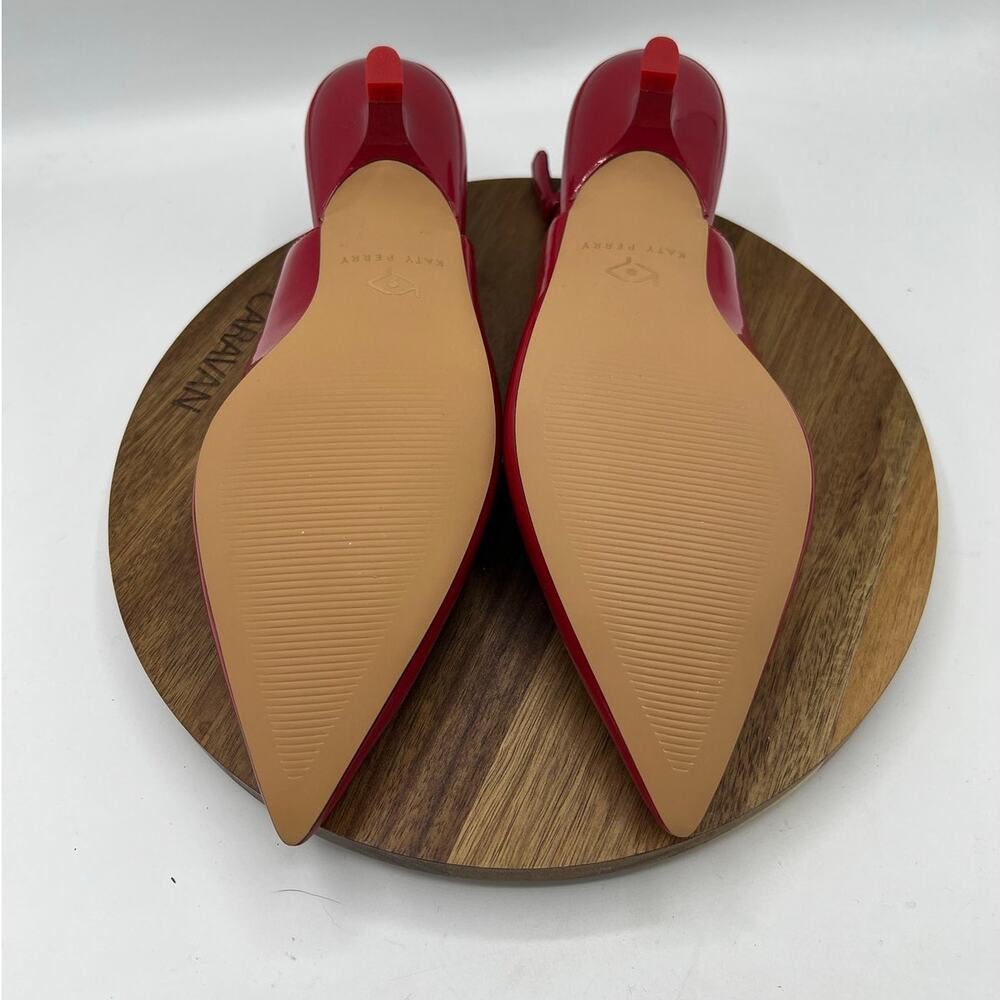 Katy Perry The Micro Heel Sling Back Pumps - Red, Size 8M - Picture 6 of 9